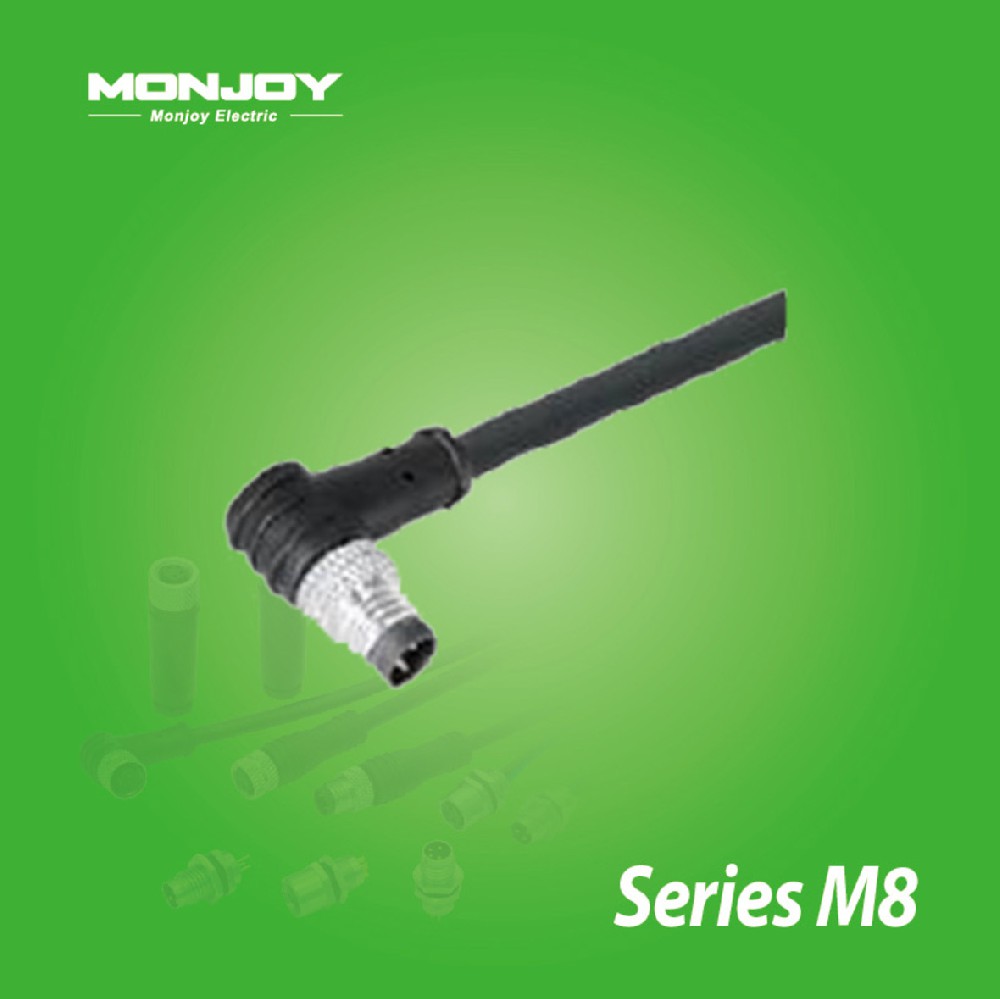 M8*1.0，彎式，針，澆鑄電纜連接器