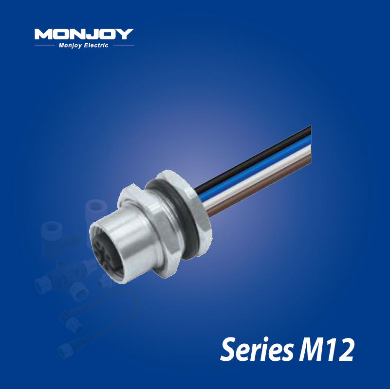 M12*1.0，A標準，孔，帶連接線， 板前，底座（L=0.2m）