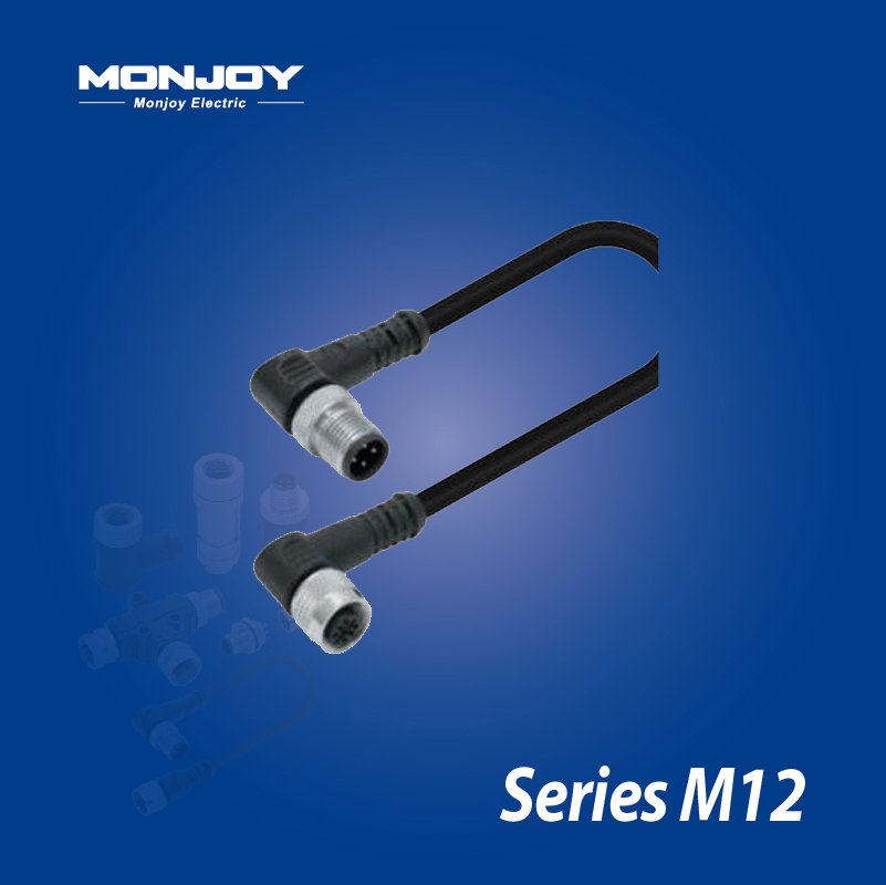 M12*1.0，A標準，彎式，針- M12*1.0，A標準，彎式，孔 澆鑄電纜連接器