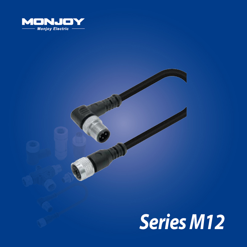 M12*1.0，A標準，彎式，針- M12*1.0，A標準，直式，孔 澆鑄電纜連接器